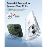 ESR iPhone 17 Classic Hybrid Stash Cover m. Kickstand - MagSafe Kompatibel - Mat Grøn