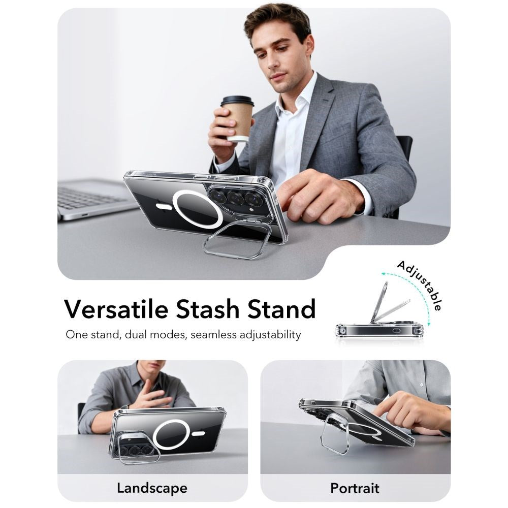 Samsung Galaxy S26 ESR Classic Hybrid Kickstand Bagside Cover - MagSafe Kompatibel - Gennemsigtig