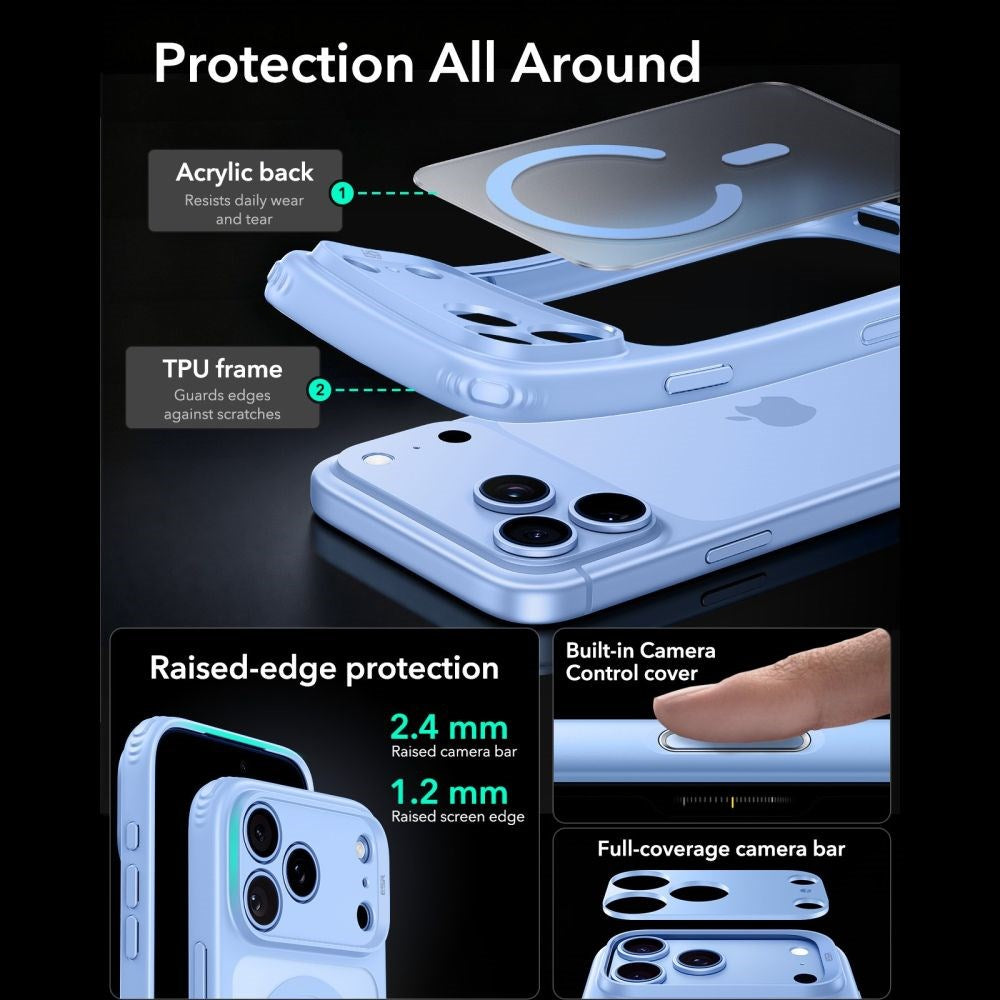 ESR iPhone 18 Pro / 17 Pro Classic Hybrid Cover - MagSafe Kompatibel - Blå