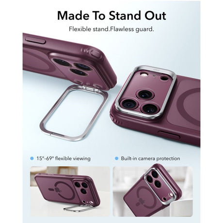 ESR iPhone 18 Pro / 17 Pro Classic Hybrid Kickstand Mobil Cover - MagSafe Kompatibel - Rød
