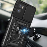 Motorola Moto E22 / E22i Tech-Protect Camshield Cover m. Magnetisk ring- og stativfunksjon - svart