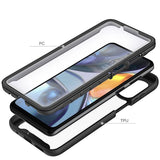 Motorola Moto G22 / E32 / E32s Tech-Protect DEFENSE360 Cover m. Skærmbeskyttelse - Gennemsigtig / Sort