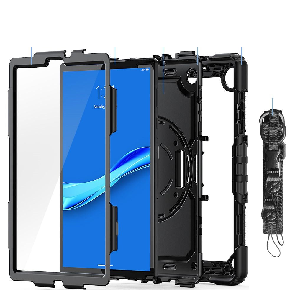 Lenovo Tab M10 FHD Plus 10.3" (TB-X606) Håndværker Cover m. Beskyttelsesfilm fra Tech-Protect Solid360  - Sort