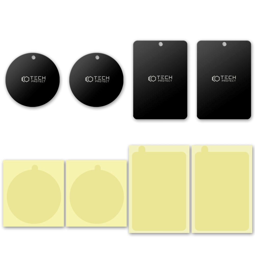 Tech-Protect metallplater for magnetisk bilholder 4 pakke - svart