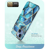 iPhone 14 / 13 i-Blason Cosmo Marble Bagside Cover m. Skærmbeskyttelse - Ocean Blue