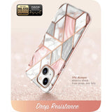 iPhone 14 / 13 i-Blason Cosmo Marble Bagside Cover m. Skærmbeskyttelse - Pink