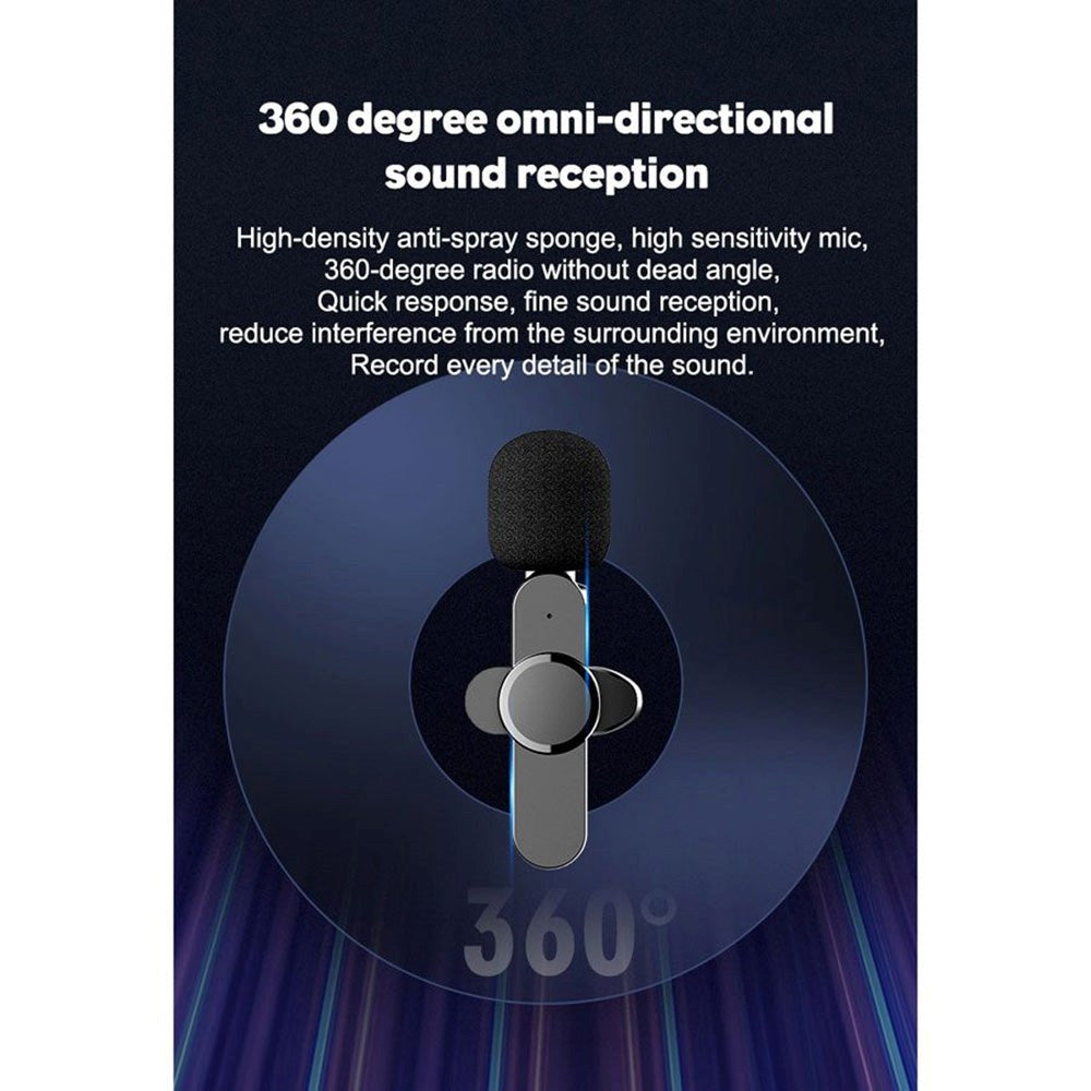 Lippa 2nd trådløs mikrofon m. Lyn - Svart