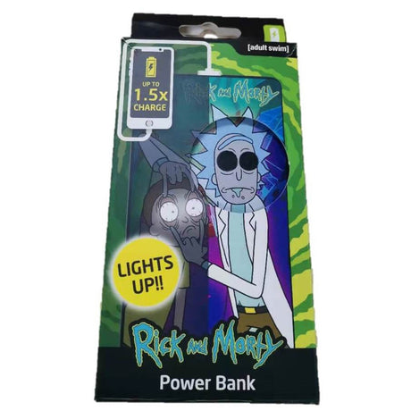 Rick &amp; Morty 4000 mAh - PowerBank m. LED lys