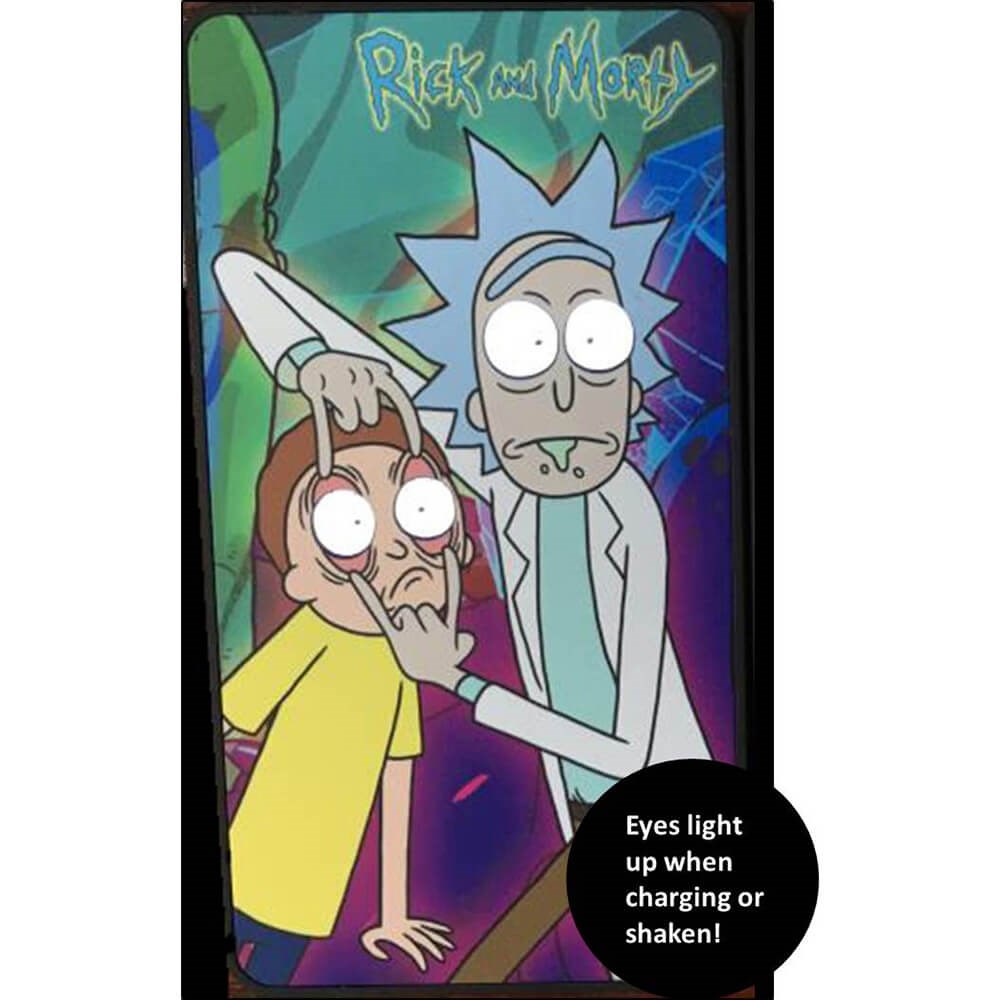 Rick &amp; Morty 4000 mAh - PowerBank m. LED lys