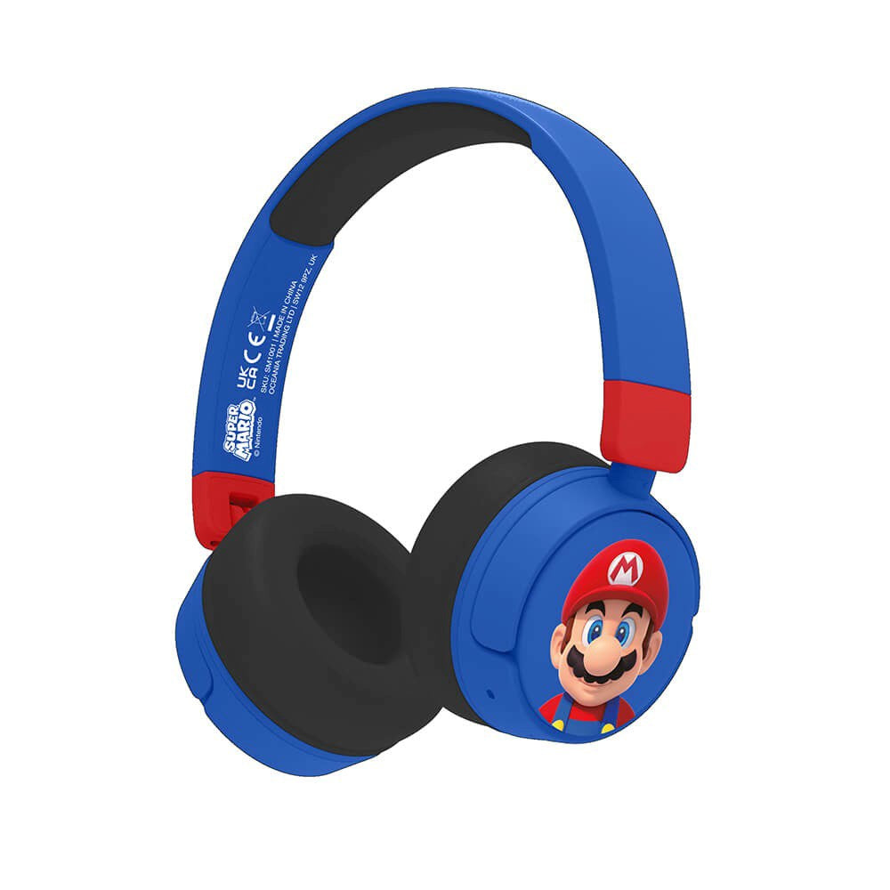 OTL Super Mario On-Ear Bluetooth Headset til Børn - Blå / Rød