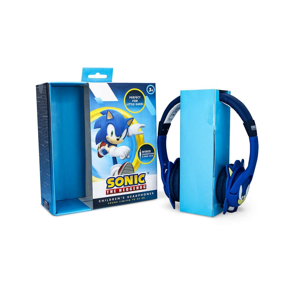 SONIC the Hedgehog OTL On-Ear Børne Headset m. 3D Ører - Max. 85dB - Blå