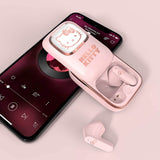 OTL Hello Kitty True Wireless In-Ear Høretelefoner - inkl. Skub-Op Opladningsetui - Lyserød