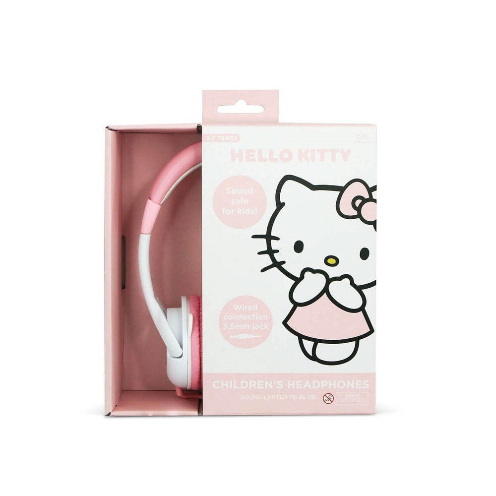 Hello Kitty OTL On-Ear Børne Headset m. 3D Ører - Max. 85dB - Hvid / Lyserød