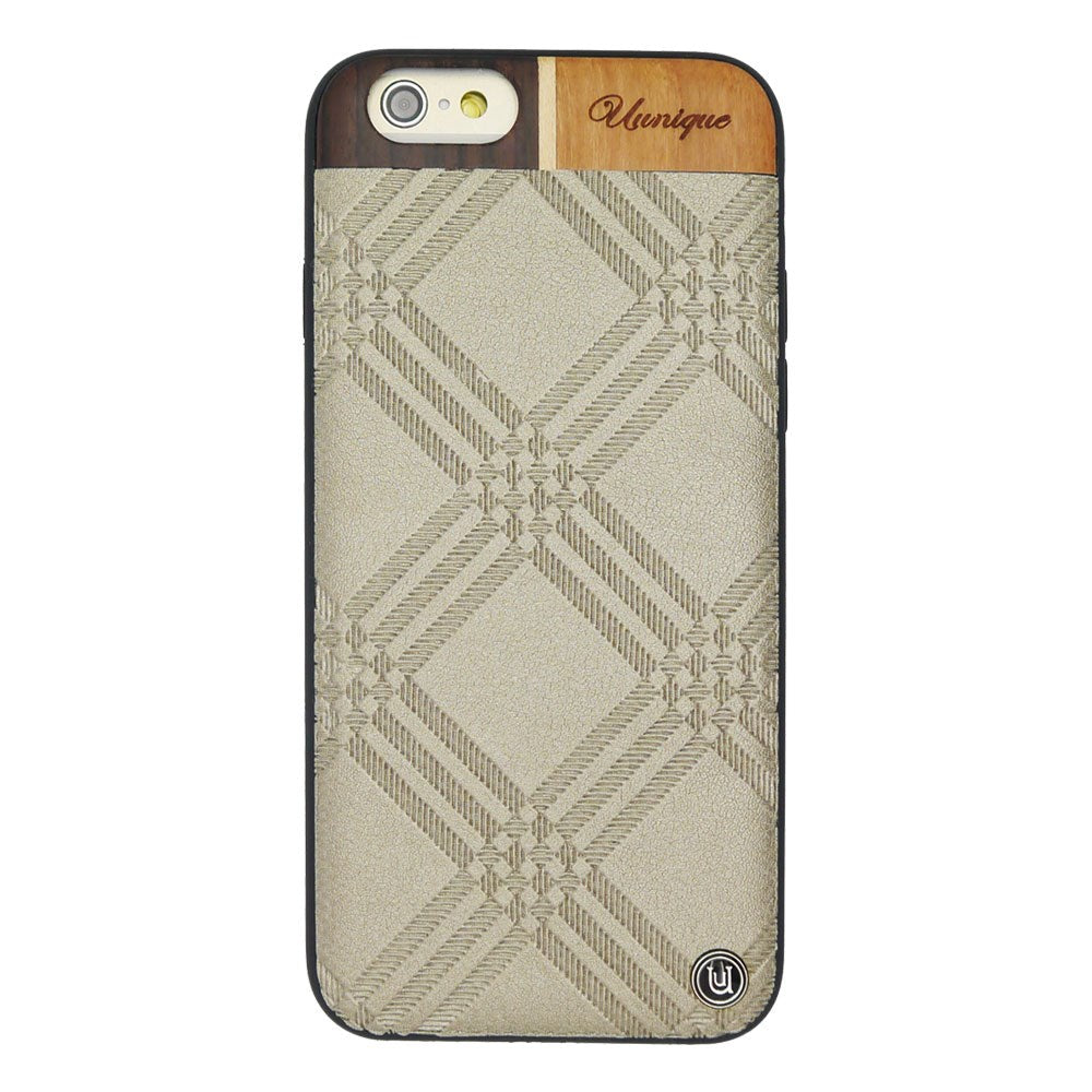 iPhone 6 / 6s Unikt hardt skall - Designer plastbakdeksel - Preget tresølv