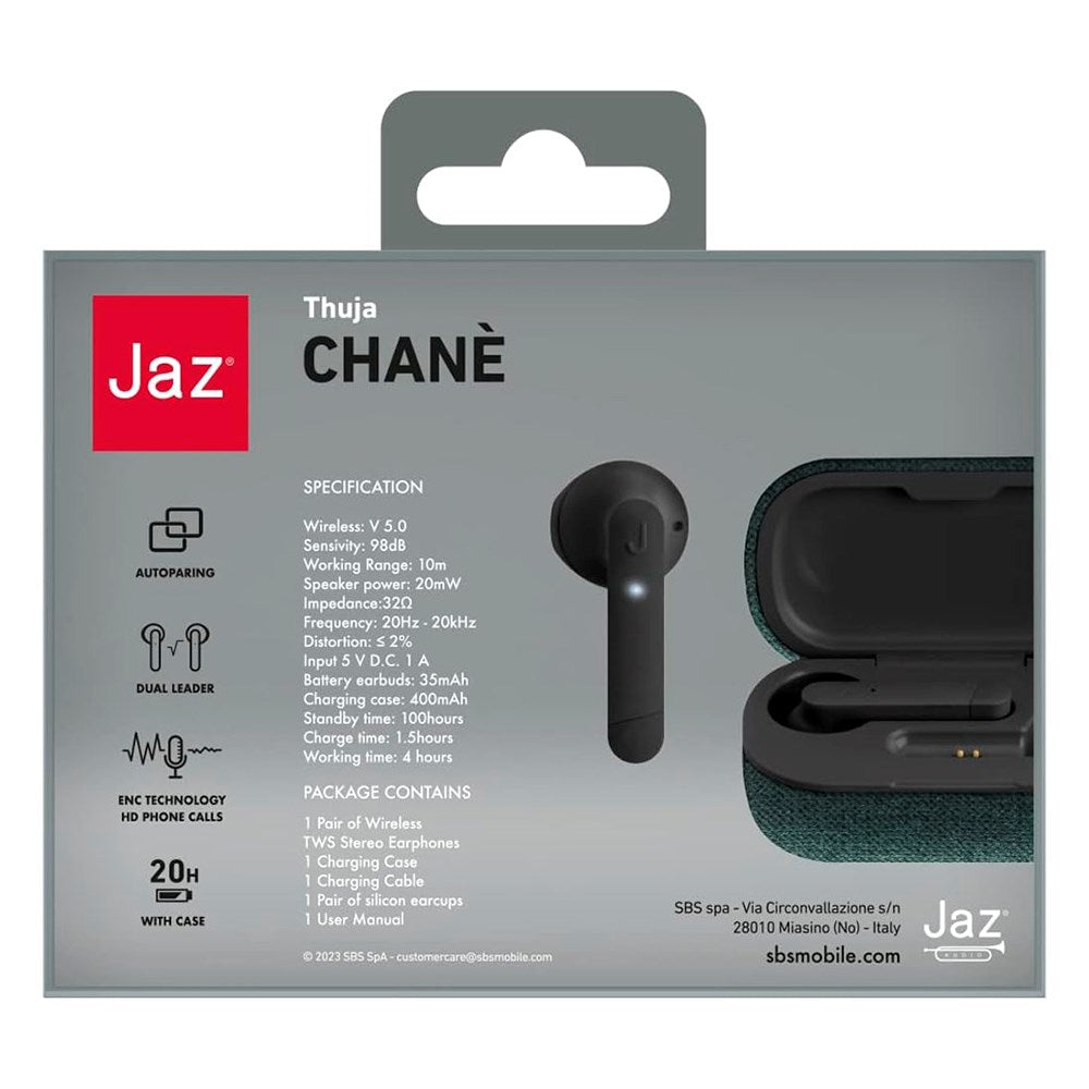 Jaz Chané True Wireless Bluetooth In-Ear-hodetelefoner - Grønt stoff