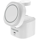 Canyon 15W Qi2 2-i-1 Trådløs Oplader - MagSafe Kompatibel - Hvid