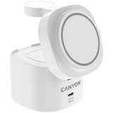 Canyon 15W Qi2 2-i-1 Trådløs Oplader - MagSafe Kompatibel - Hvid