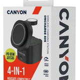 Canyon 15W Qi2 2-i-1 Trådløs Oplader - MagSafe Kompatibel - Sort