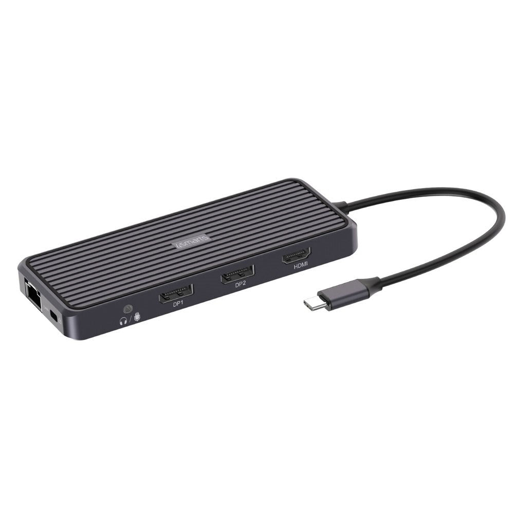 4smarts 100W SmartDock 11-i-1 USB-C Docking Station - Sort