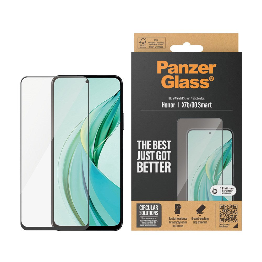 PanzerGlass Ultra-Wide Fit Skærmbeskyttelsesglas - Honor X7b / 90 Smart - Gennemsigtig