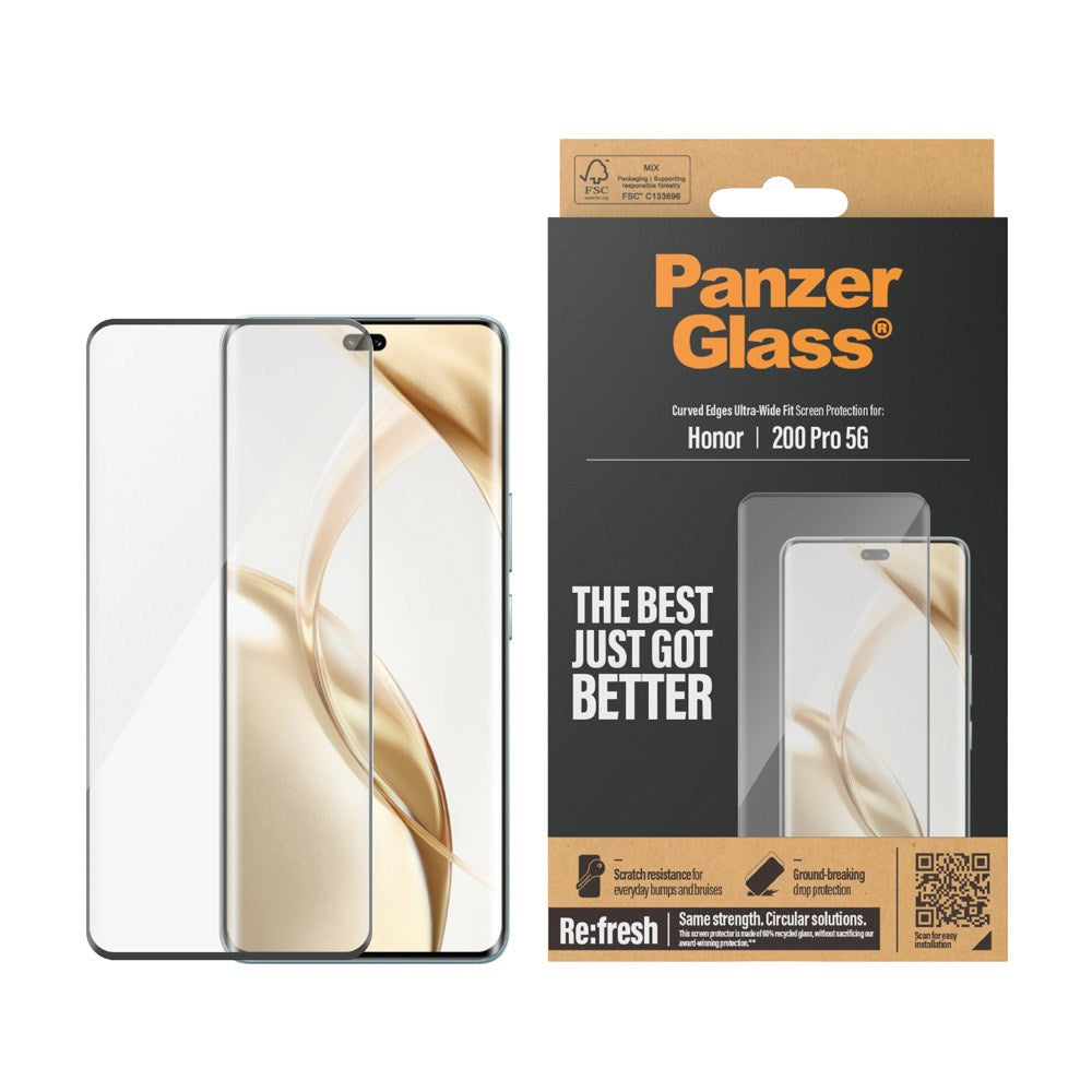 PanzerGlass Ultra-Wide Fit skjermbeskytter - Honor 200 Pro - Gjennomsiktig