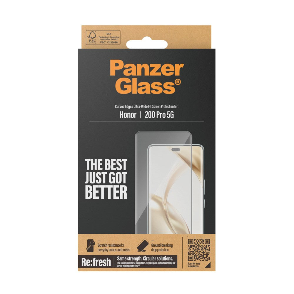 PanzerGlass Ultra-Wide Fit skjermbeskytter - Honor 200 Pro - Gjennomsiktig