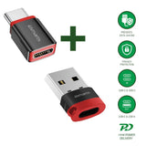 4smarts USB-C til USB-A / USB-C Data Blocker Adapter Sæt - Sort