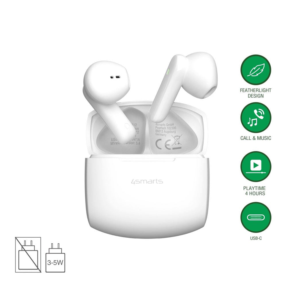 4smarts True Wireless SkyBuds Air In-Ear Høretelefoner - Hvid