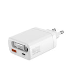 4smarts Vægoplader PD (Power Delivery) 65W Jojo m. USB-C / USB-A og USB-C Kabel - Hvid