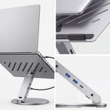 4smarts ErgoPro 360 Graders Laptop / Tablet Stativ m. 6-i-1 USB-C Dock - Grå