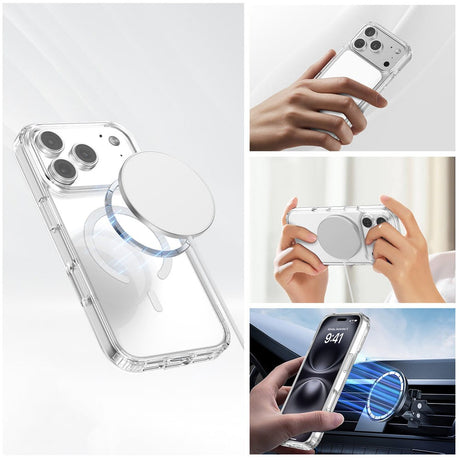 iPhone 18 Pro Max / 17 Pro Max - 4Smarts 3-i-1 Premium Starter Set - MagSafe Mobil Cover, Skærmbeskyttelse & 20W Vægoplader - Gennemsigtig / Hvid