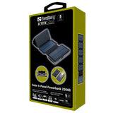 Sandberg 20W Solar Vanntett PowerBank m. 2 x USB-A og 1 x USB-C - 20000mAh - Svart