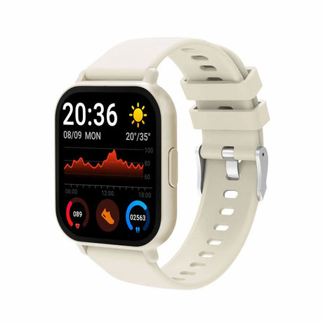 Denver SWC-176BE Bluetooth Smartwatch m. Søvn- og Fitnesstracker - Silikone Urrem - Beige