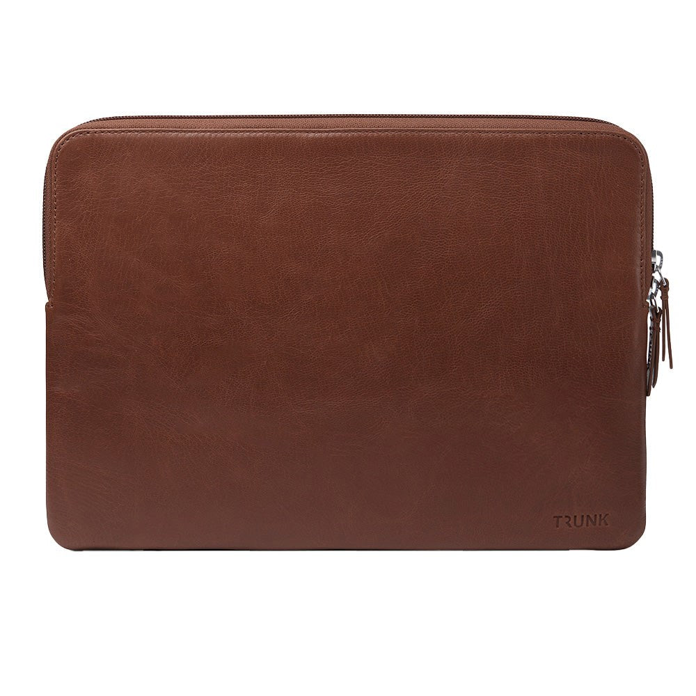 Trunk ekte skinnveske for bærbar datamaskin 13" (32 x 23 x 2 cm) - Brun