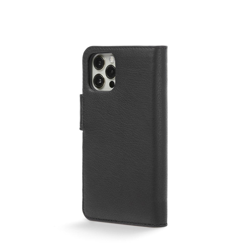 Trunk iPhone 12 Mini Ægte Læder Cover - 2-i-1 Design - Sort