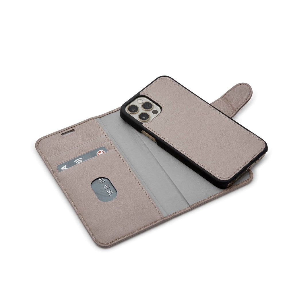 Trunk iPhone 12 Mini Ægte Læder Cover - 2-i-1 Design - Lyserød