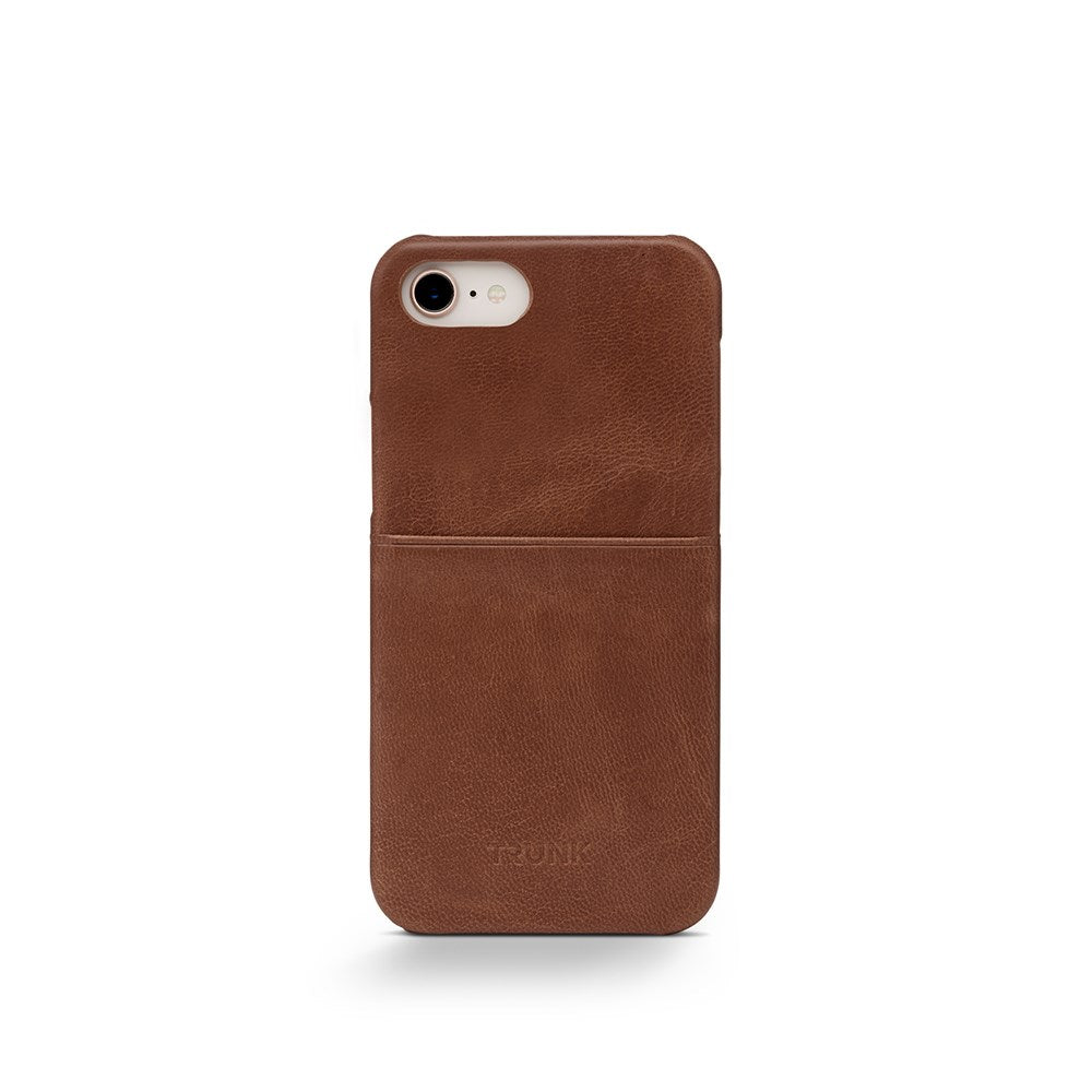 Trunk iPhone 11 / XR Ægte Læder Mobil Cover m. Kortlomme - Brun