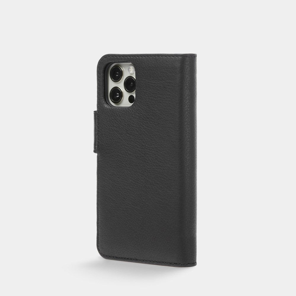 Trunk iPhone 13 Pro Ægte Læder Cover - 2-i-1 Design - Sort