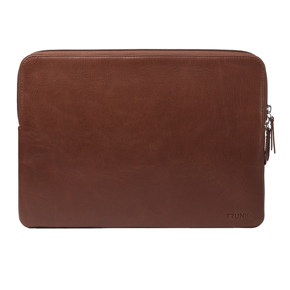Trunk Genuine Leather Sleeve for laptop 14" (33 x 23,5 x 2 cm) - Brun
