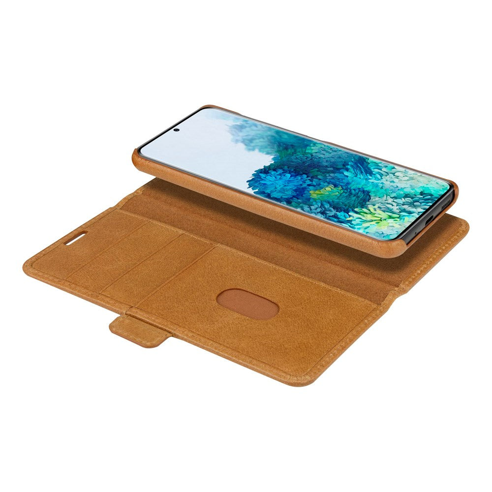 Samsung Galaxy S20+ (Plus) - dbramante1928 Lynge 2-i-1 Ægte Læder Flip Cover - Tan