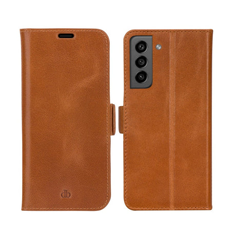 Samsung Galaxy S21 FE - dbramante1928 Copenhagen Slim Ægte Læder Flip Cover m. Pung - Tan