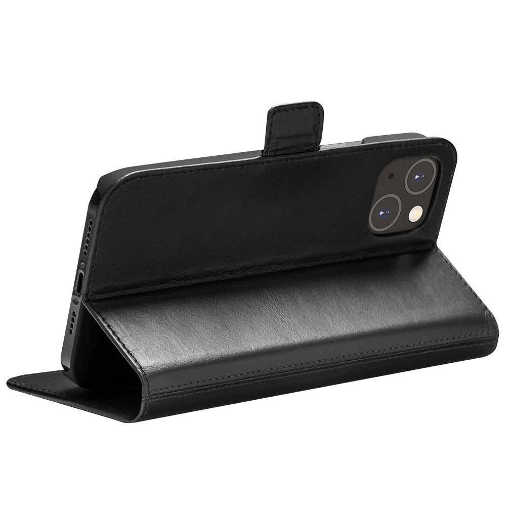 iPhone 14 Plus dbramante1928 Copenhagen Slim Leather Flip Cover m. Lommebok - Svart