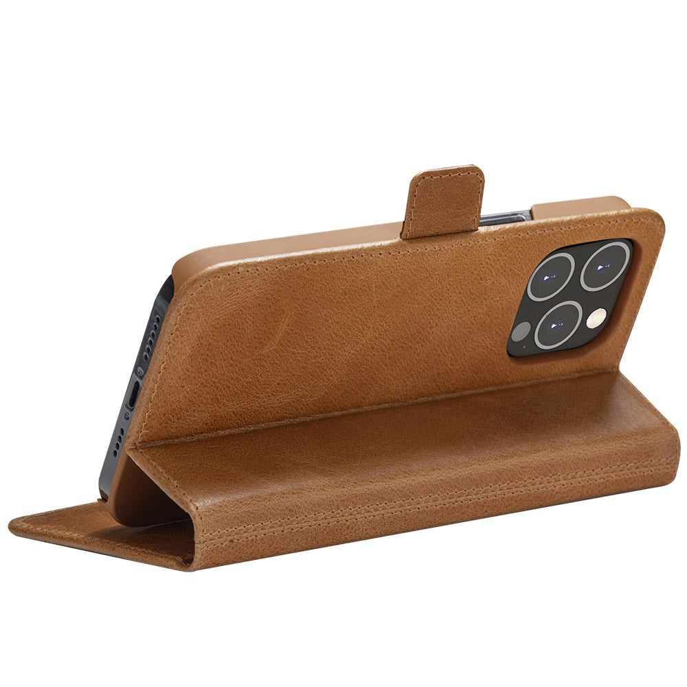 iPhone 14 Pro dbramante1928 Copenhagen Slim Leather Flip Cover m. Lommebok - Tan
