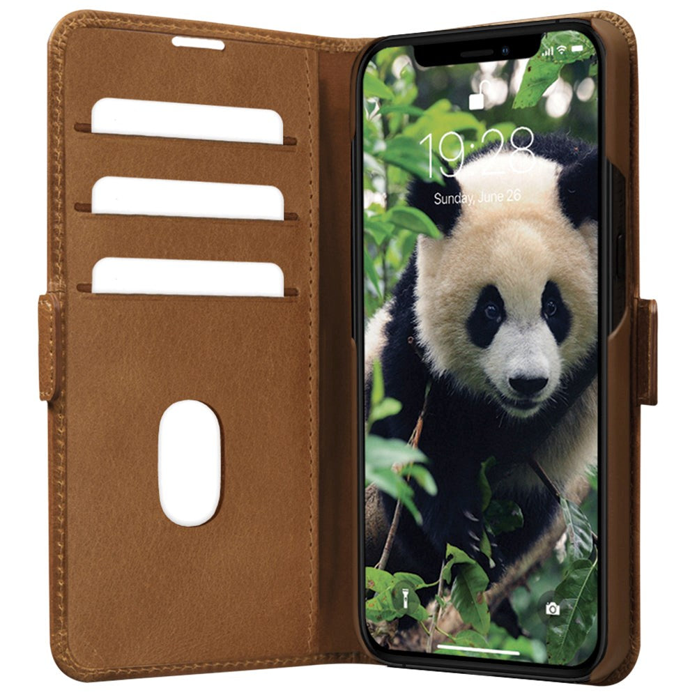 iPhone 14 Pro dbramante1928 Copenhagen Slim Leather Flip Cover m. Lommebok - Tan