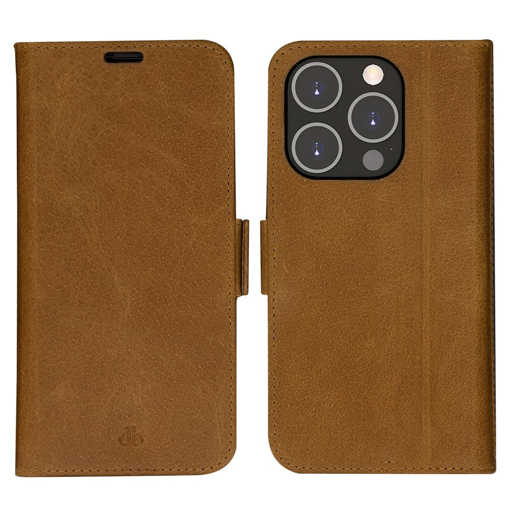iPhone 14 Pro dbramante1928 Copenhagen Slim Leather Flip Cover m. Lommebok - Tan