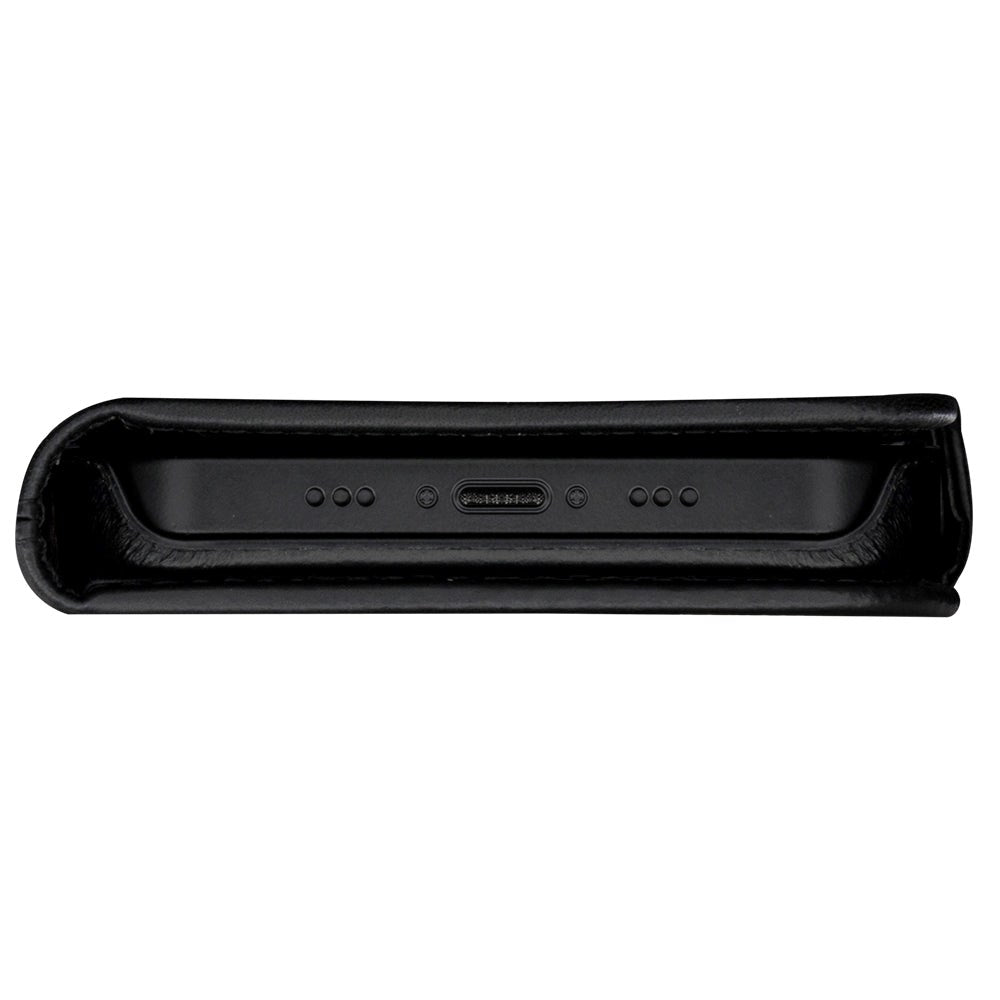 iPhone 14 dbramante1928 Lynge Ægte Læder Magnet Flip Cover - Sort