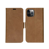 iPhone 12 / 12 Pro dbramante1928 Copenhagen Leather Flip Cover m. Lommebok - Tan