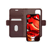 iPhone 12 Mini - dbramante1928 New York 2-i-1 Ægte Læder Flip Cover - Dark Chocolate