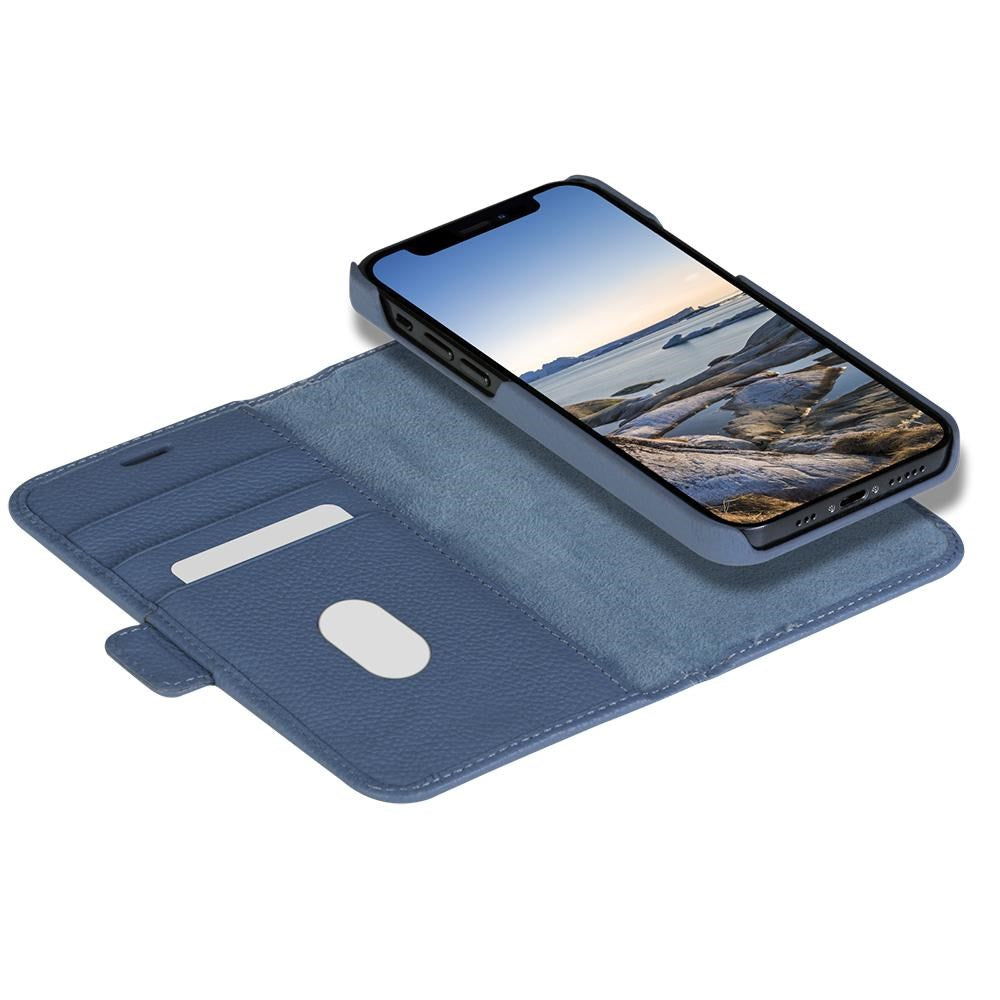 iPhone 13 dbramante1928 New York magnetisk flipdeksel i ekte skinn m. Lommebok - Ultra-marinblå