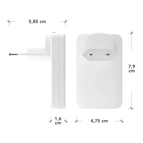 Slim Vægoplader - dbramante1928 - 1x USB-C 45W & 1x USB-A 30W - Hvid